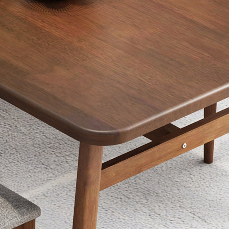 Solid Wood Top Dining Table Traditional Luxury Rectangle Table with 4 Legs Clearhalo 'Dining Tables & Seating' 'Dining Tables' 'dining_table' 'furn' 'furn_dining_table' 'Furniture' 'Kitchen & Dining Furniture' 6066719