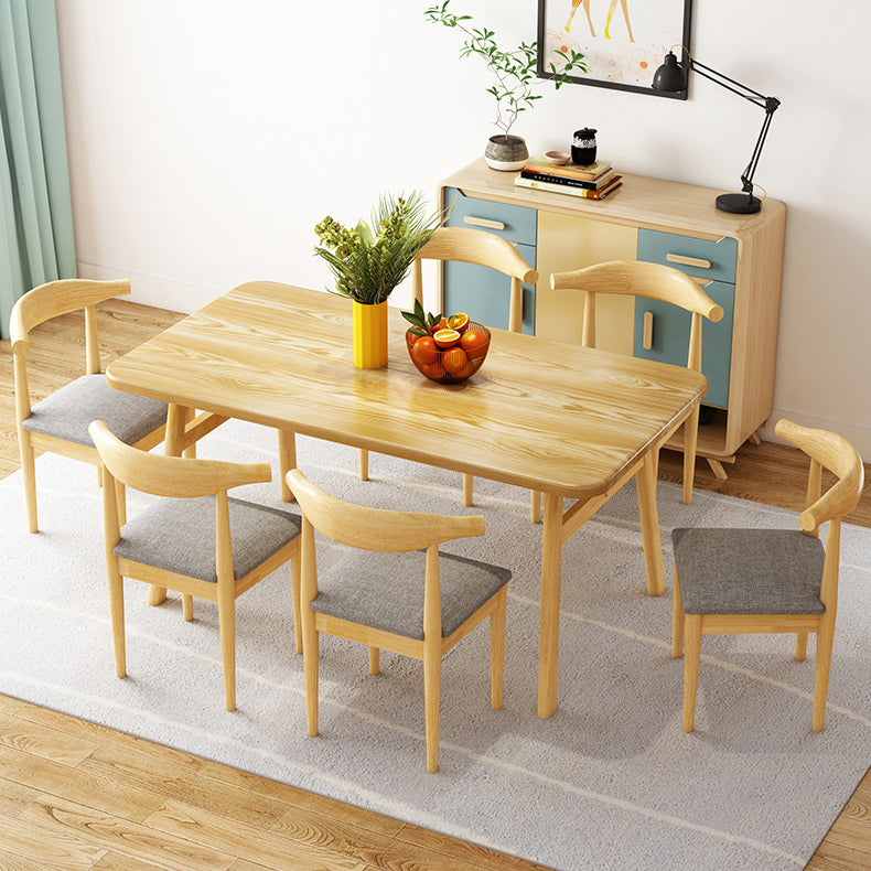 Solid Wood Top Dining Table Traditional Luxury Rectangle Table with 4 Legs Clearhalo 'Dining Tables & Seating' 'Dining Tables' 'dining_table' 'furn' 'furn_dining_table' 'Furniture' 'Kitchen & Dining Furniture' 6066726