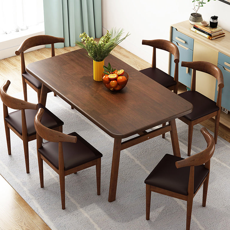 Solid Wood Top Dining Table Traditional Luxury Rectangle Table with 4 Legs Brown Without Chairs Clearhalo 'Dining Tables & Seating' 'Dining Tables' 'dining_table' 'furn' 'furn_dining_table' 'Furniture' 'Kitchen & Dining Furniture' 6066728