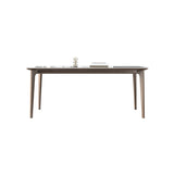 White Stone Top Dining Table Mid-Century Modern Dining Table with 4 Wood Legs