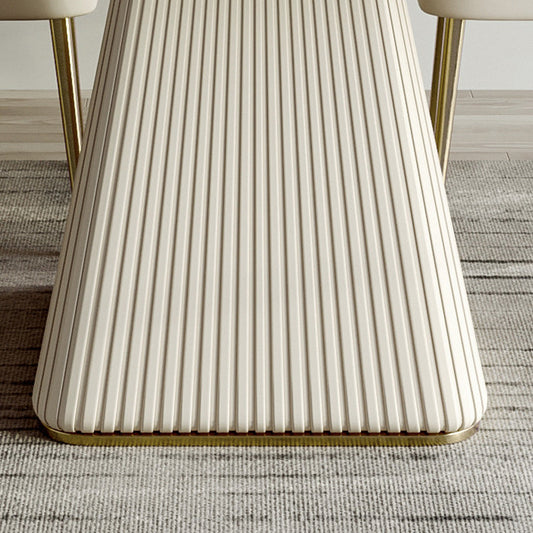 Mesa de comedor de comedor superior de piedra con base de pedestal en blanco