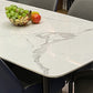 Mesa de comedor de piedra rectangular 4 patas Muebles de 4 patas Base de metal para el hogar