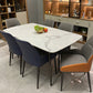 Mesa de comedor de piedra rectangular 4 patas Muebles de 4 patas Base de metal para el hogar