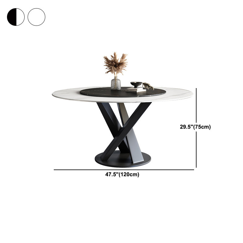 Modern Stone Dining Table Turntable Home Kitchen Pedestal Furniture Clearhalo 'Dining Tables & Seating' 'Dining Tables' 'dining_table' 'furn' 'furn_dining_table' 'Furniture' 'Kitchen & Dining Furniture' 6066851