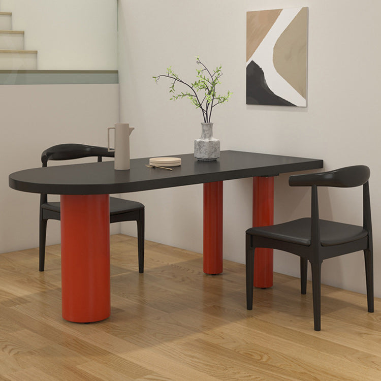 Modern Style Freeform Table Dining Room Table for Kitchen Use Black-Red Without Chairs Clearhalo 'Dining Tables & Seating' 'Dining Tables' 'dining_table' 'furn' 'furn_dining_table' 'Furniture' 'Kitchen & Dining Furniture' 6066856