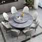 Round Stone Turntable Table Minimalist Furniture with Pedestal Base Gray Black Clearhalo 'Dining Tables & Seating' 'Dining Tables' 'dining_table' 'furn' 'furn_dining_table' 'Furniture' 'Kitchen & Dining Furniture' 6066875
