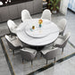 Round Stone Turntable Table Minimalist Furniture with Pedestal Base White Black Clearhalo 'Dining Tables & Seating' 'Dining Tables' 'dining_table' 'furn' 'furn_dining_table' 'Furniture' 'Kitchen & Dining Furniture' 6066876