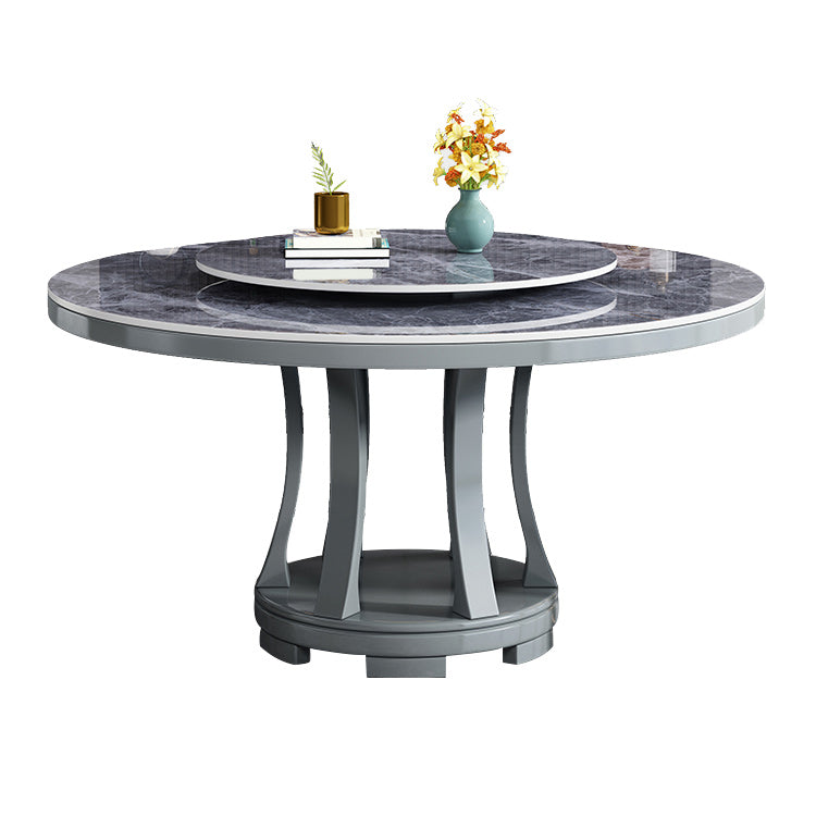 Round Stone Turntable Table Minimalist Furniture with Pedestal Base Clearhalo 'Dining Tables & Seating' 'Dining Tables' 'dining_table' 'furn' 'furn_dining_table' 'Furniture' 'Kitchen & Dining Furniture' 6066878