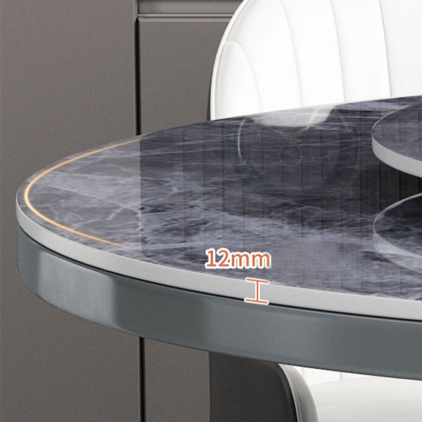 Round Stone Turntable Table Minimalist Furniture with Pedestal Base Clearhalo 'Dining Tables & Seating' 'Dining Tables' 'dining_table' 'furn' 'furn_dining_table' 'Furniture' 'Kitchen & Dining Furniture' 6066880