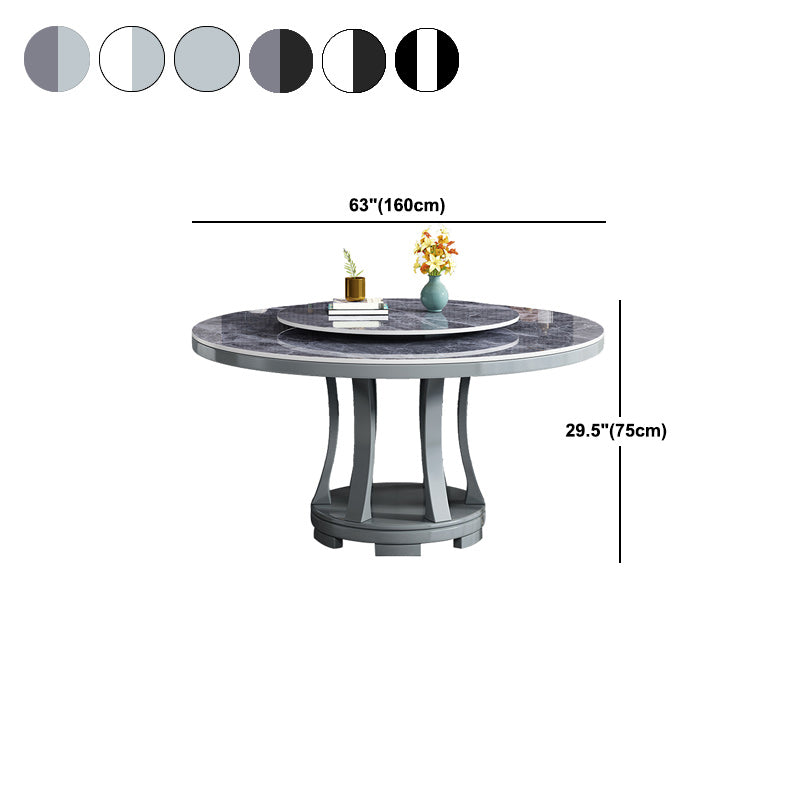 Round Stone Turntable Table Minimalist Furniture with Pedestal Base Clearhalo 'Dining Tables & Seating' 'Dining Tables' 'dining_table' 'furn' 'furn_dining_table' 'Furniture' 'Kitchen & Dining Furniture' 6066886