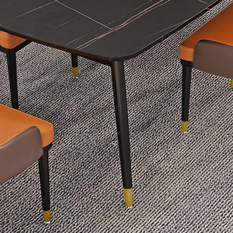 Rectangular Stone Dining Table Traditional Luxury Furniture with 4 Legs Clearhalo 'Dining Tables & Seating' 'Dining Tables' 'dining_table' 'furn' 'furn_dining_table' 'Furniture' 'Kitchen & Dining Furniture' 6066895