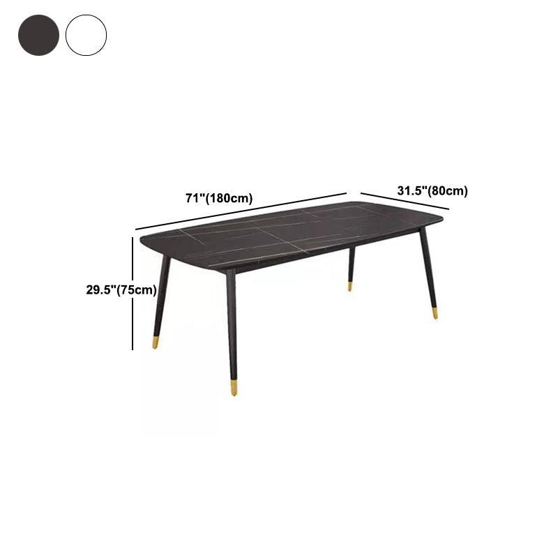 Rectangular Stone Dining Table Traditional Luxury Furniture with 4 Legs Clearhalo 'Dining Tables & Seating' 'Dining Tables' 'dining_table' 'furn' 'furn_dining_table' 'Furniture' 'Kitchen & Dining Furniture' 6066899