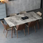 Sintered Stone Dining Table Mid-Century Modern Dining Table with 4 Legs Gray 51.2"L x 27.6"W x 29.5"H Without Chairs Clearhalo 'Dining Tables & Seating' 'Dining Tables' 'dining_table' 'furn' 'furn_dining_table' 'Furniture' 'Kitchen & Dining Furniture' 6066907