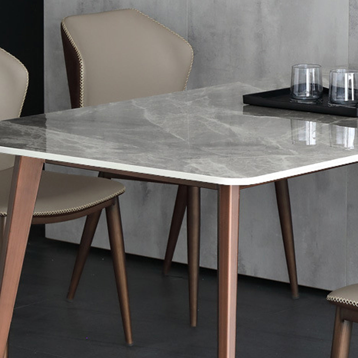 Sintered Stone Dining Table Mid-Century Modern Dining Table with 4 Legs Clearhalo 'Dining Tables & Seating' 'Dining Tables' 'dining_table' 'furn' 'furn_dining_table' 'Furniture' 'Kitchen & Dining Furniture' 6066913