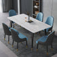 Mesa de comedor rectangular mesa de comedor de piedra con base de hierro