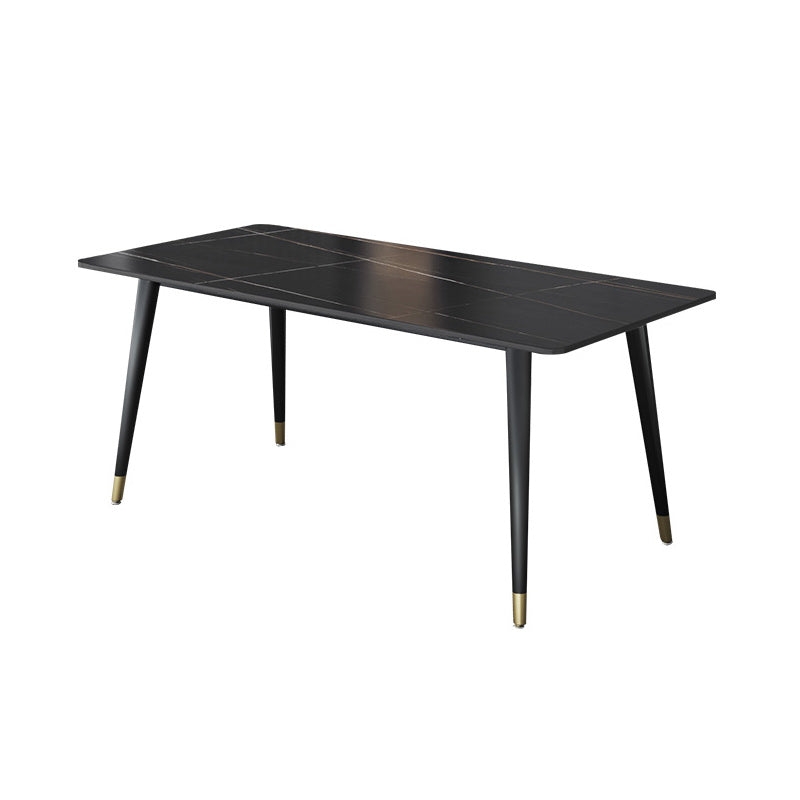 Mesa de comedor rectangular mesa de comedor de piedra con base de hierro