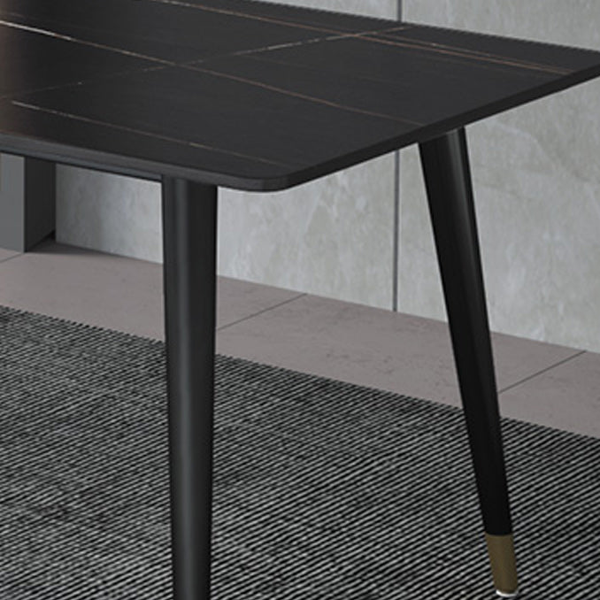 Mesa de comedor rectangular mesa de comedor de piedra con base de hierro