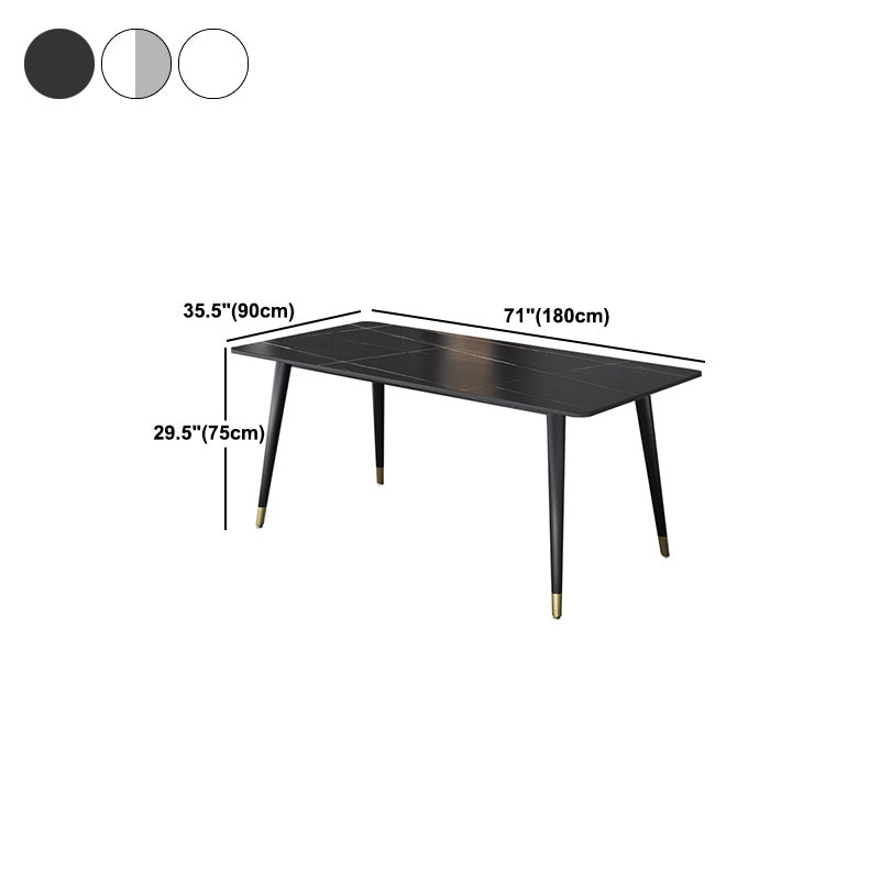 Mesa de comedor rectangular mesa de comedor de piedra con base de hierro