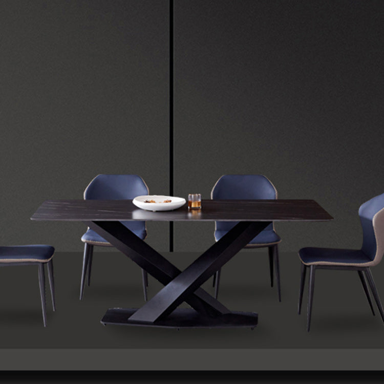 Rectangle Dining Table Industrial Dining Table with Pedestal Base