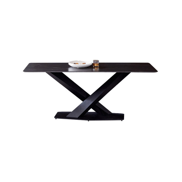 Rectangle Dining Table Industrial Dining Table with Pedestal Base