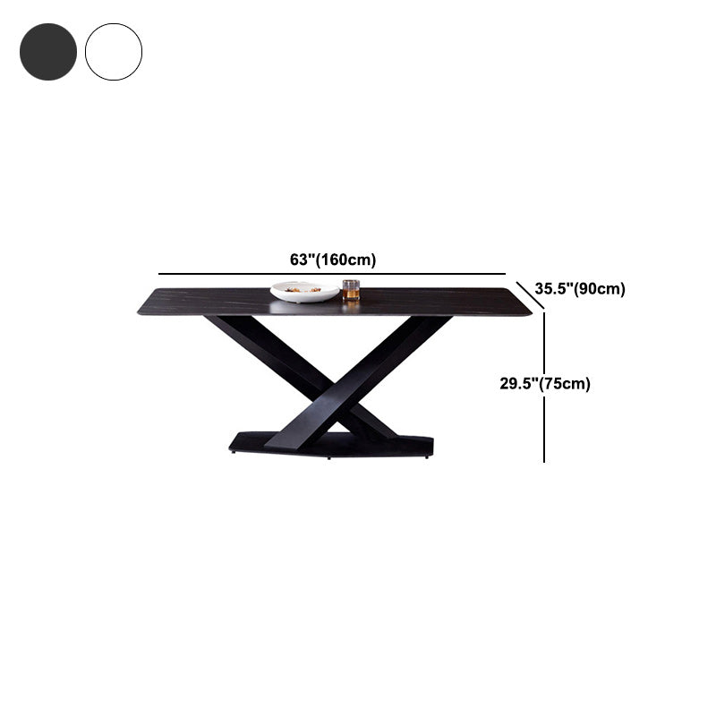 Rectangle Dining Table Industrial Dining Table with Pedestal Base