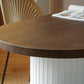 Pine Solid Wood Dining Table Oval Dining Table with Double Pedestal
