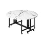 Mesa de comedor plegable Mesa de comedor de mármol sintético con marco negro