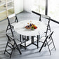 Mesa de comedor plegable Mesa de comedor de mármol sintético con marco negro