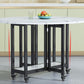 Mesa de comedor plegable Mesa de comedor de mármol sintético con marco negro