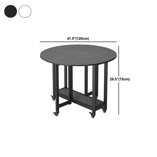 Folding Dining Table Faux Marble Dining Table with Black Frame Clearhalo 'Dining Tables & Seating' 'Dining Tables' 'dining_table' 'furn' 'furn_dining_table' 'Furniture' 'Kitchen & Dining Furniture' 6067008