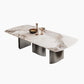 Rectangular Sintered Stone Dining Table Modern Gold Furniture with Tripod Base for Home