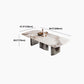 Rectangular Sintered Stone Dining Table Modern Gold Furniture with Tripod Base for Home