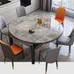 Round Sintered Stone Dining Table Modern Extendable Furniture with 4 Legs for Apartment Clearhalo 'Dining Tables & Seating' 'Dining Tables' 'dining_table' 'furn' 'furn_dining_table' 'Furniture' 'Kitchen & Dining Furniture' 6067038