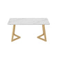 Modern Double Pedestal Dining Table Stone Dining Table for Home
