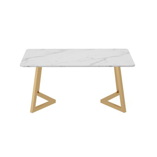 Modern Double Pedestal Dining Table Stone Dining Table for Home