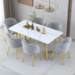 Modern Double Pedestal Dining Table Stone Dining Table for Home