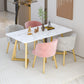 Modern Double Pedestal Dining Table Stone Dining Table for Home