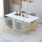 Modern Double Pedestal Dining Table Stone Dining Table for Home