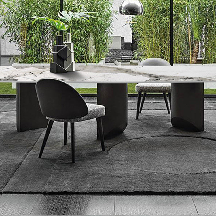 Modern Metal Base Dining Table Stone Rectangle Dining Table for Home Clearhalo 'Dining Tables & Seating' 'Dining Tables' 'dining_table' 'furn' 'furn_dining_table' 'Furniture' 'Kitchen & Dining Furniture' 6067086