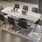 Traditional Luxury Table Metal Base Rectangle Dining Table for Home 86.6"L x 43.3"W x 29.5"H Without Chairs Clearhalo 'Dining Tables & Seating' 'Dining Tables' 'dining_table' 'furn' 'furn_dining_table' 'Furniture' 'Kitchen & Dining Furniture' 6067126