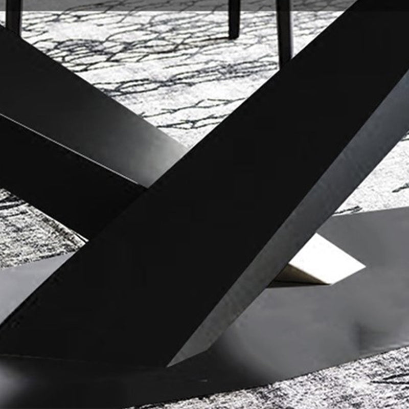 Traditional Luxury Table Metal Base Rectangle Dining Table for Home Clearhalo 'Dining Tables & Seating' 'Dining Tables' 'dining_table' 'furn' 'furn_dining_table' 'Furniture' 'Kitchen & Dining Furniture' 6067129