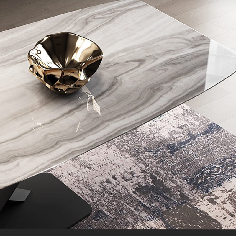 Traditional Luxury Table Metal Base Rectangle Dining Table for Home Clearhalo 'Dining Tables & Seating' 'Dining Tables' 'dining_table' 'furn' 'furn_dining_table' 'Furniture' 'Kitchen & Dining Furniture' 6067132