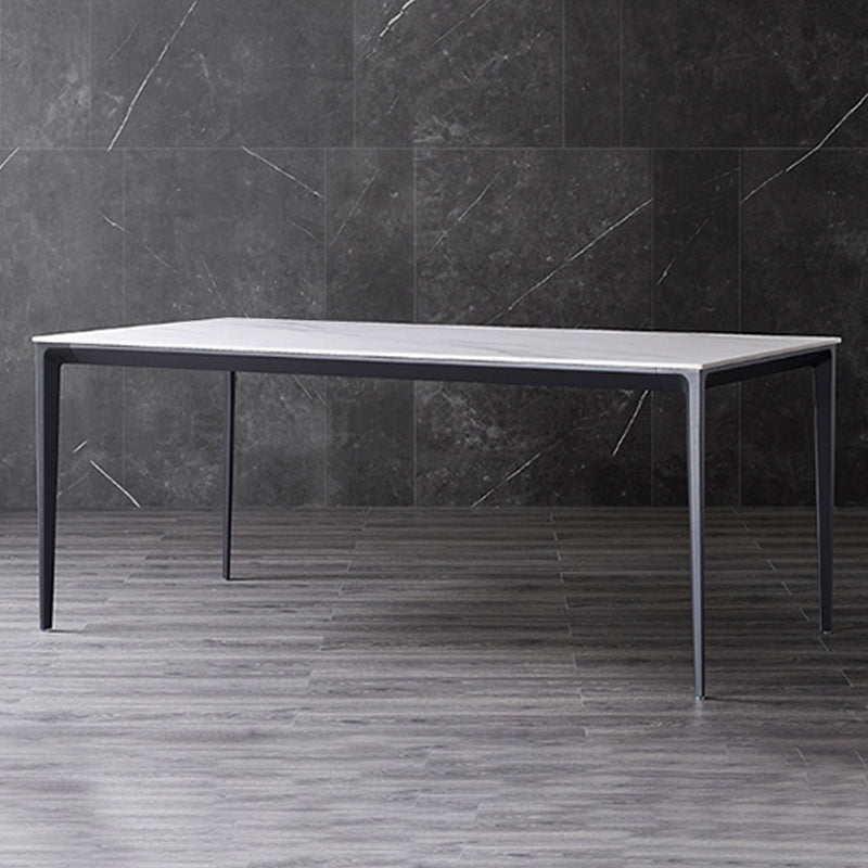 Contemporary Rectangle Dining Table Stone Dining Table with 4 Legs