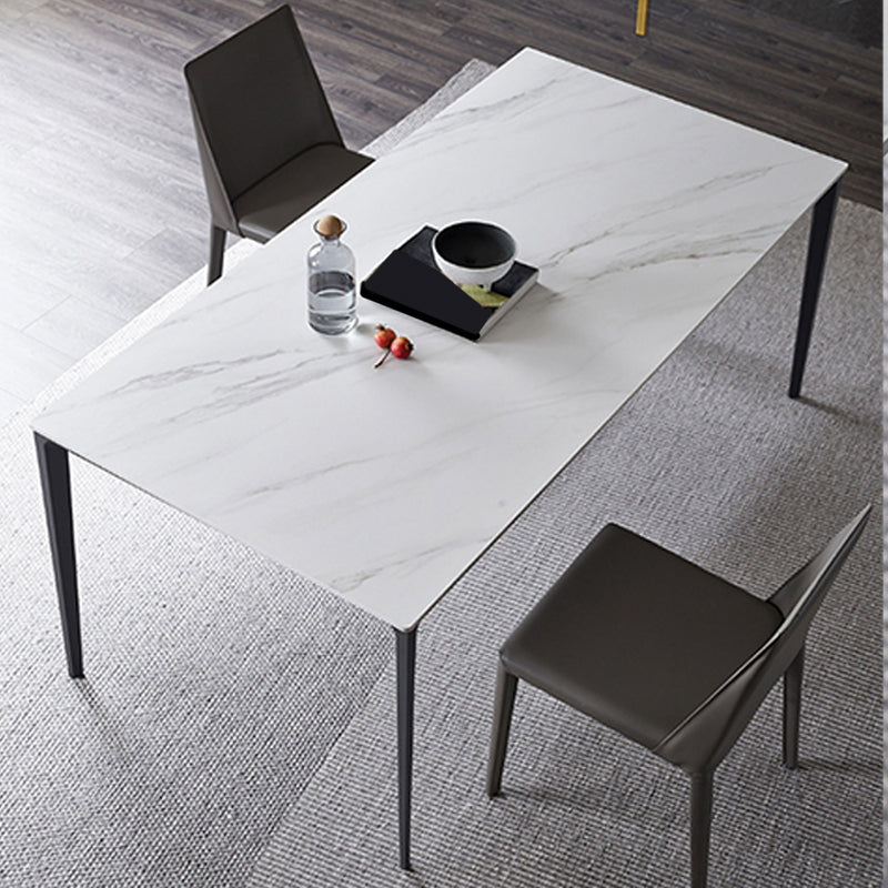 Contemporary Rectangle Dining Table Stone Dining Table with 4 Legs