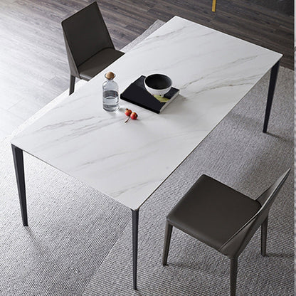 Contemporary Rectangle Dining Table Stone Dining Table with 4 Legs