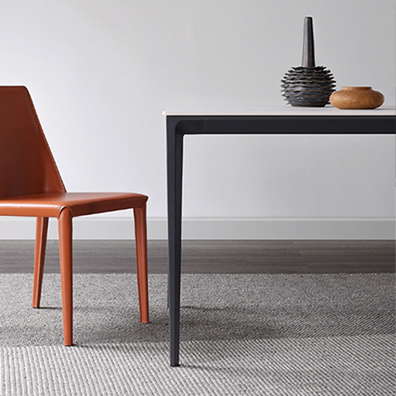 Contemporary Rectangle Dining Table Stone Dining Table with 4 Legs