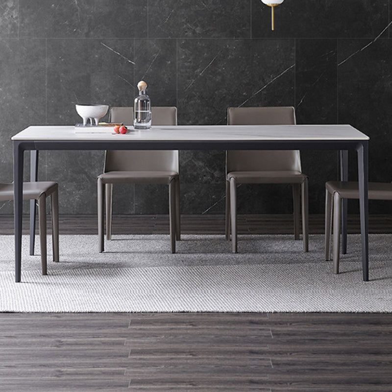 Contemporary Rectangle Dining Table Stone Dining Table with 4 Legs