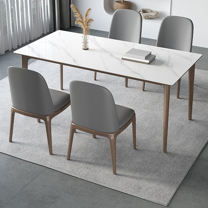 Modern Rectangle Dining Table Ash Wood Base Dining Table with 4 Legs