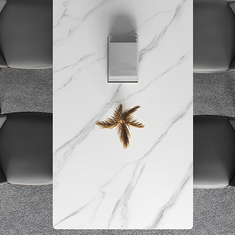 Modern Rectangle Dining Table Ash Wood Base Dining Table with 4 Legs