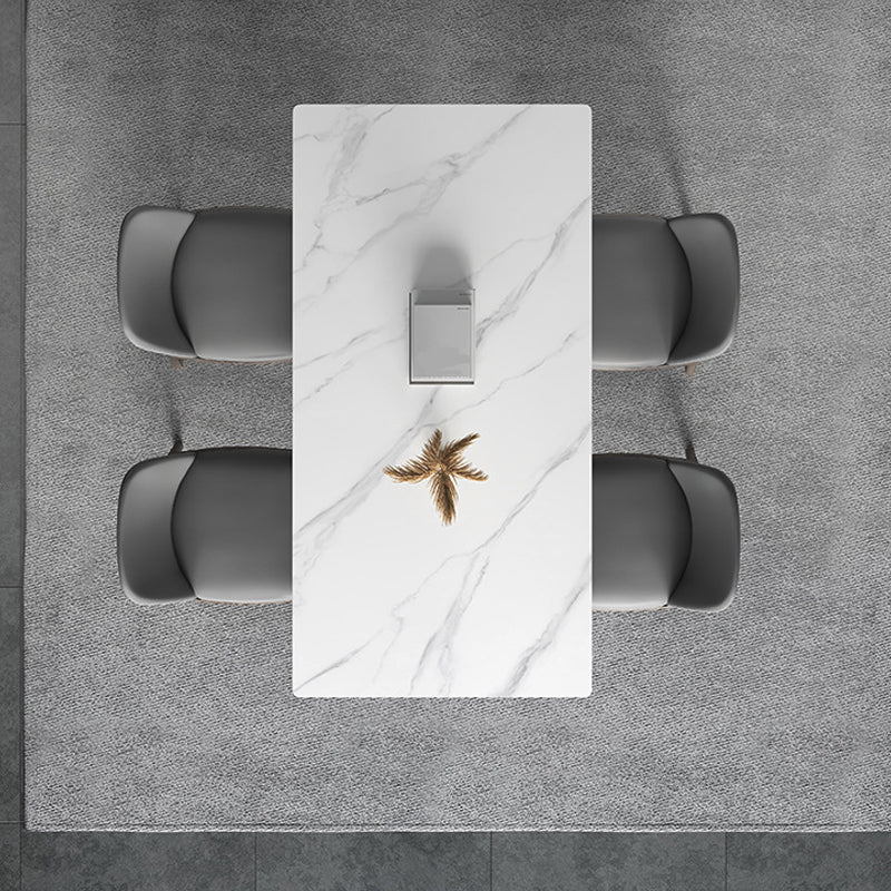 Modern Rectangle Dining Table Ash Wood Base Dining Table with 4 Legs